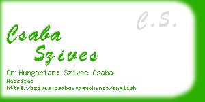 csaba szives business card